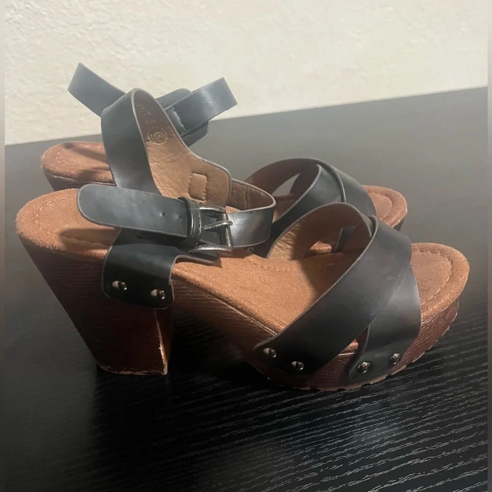 Black Strappy Sandals - Picture 2 of 3